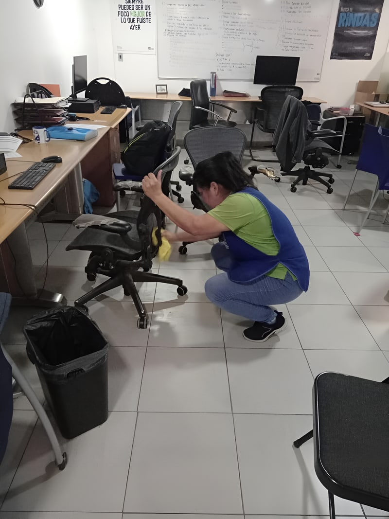 Limpieza de mobiliario de oficina