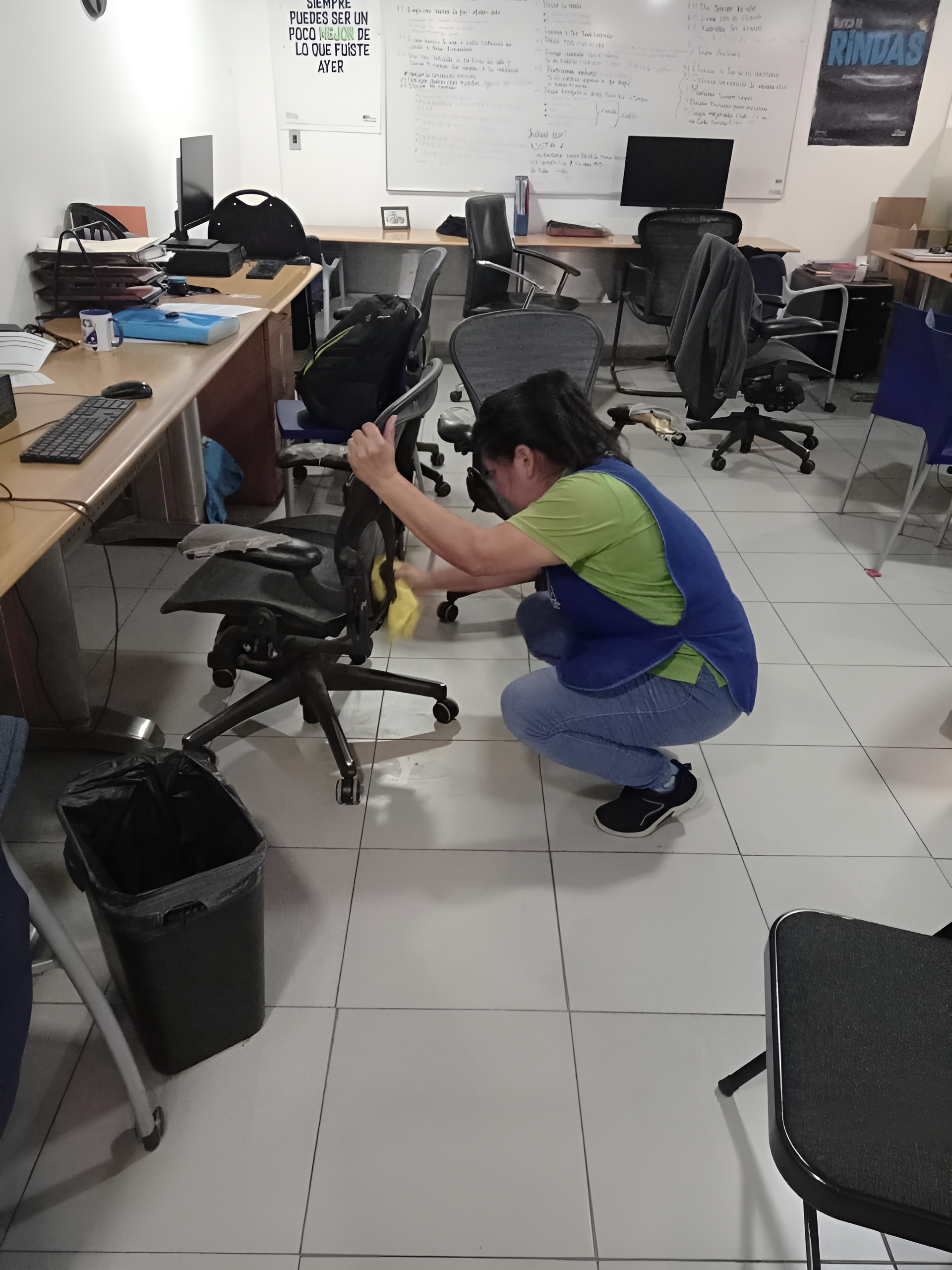 Limpieza de mobiliario de oficina